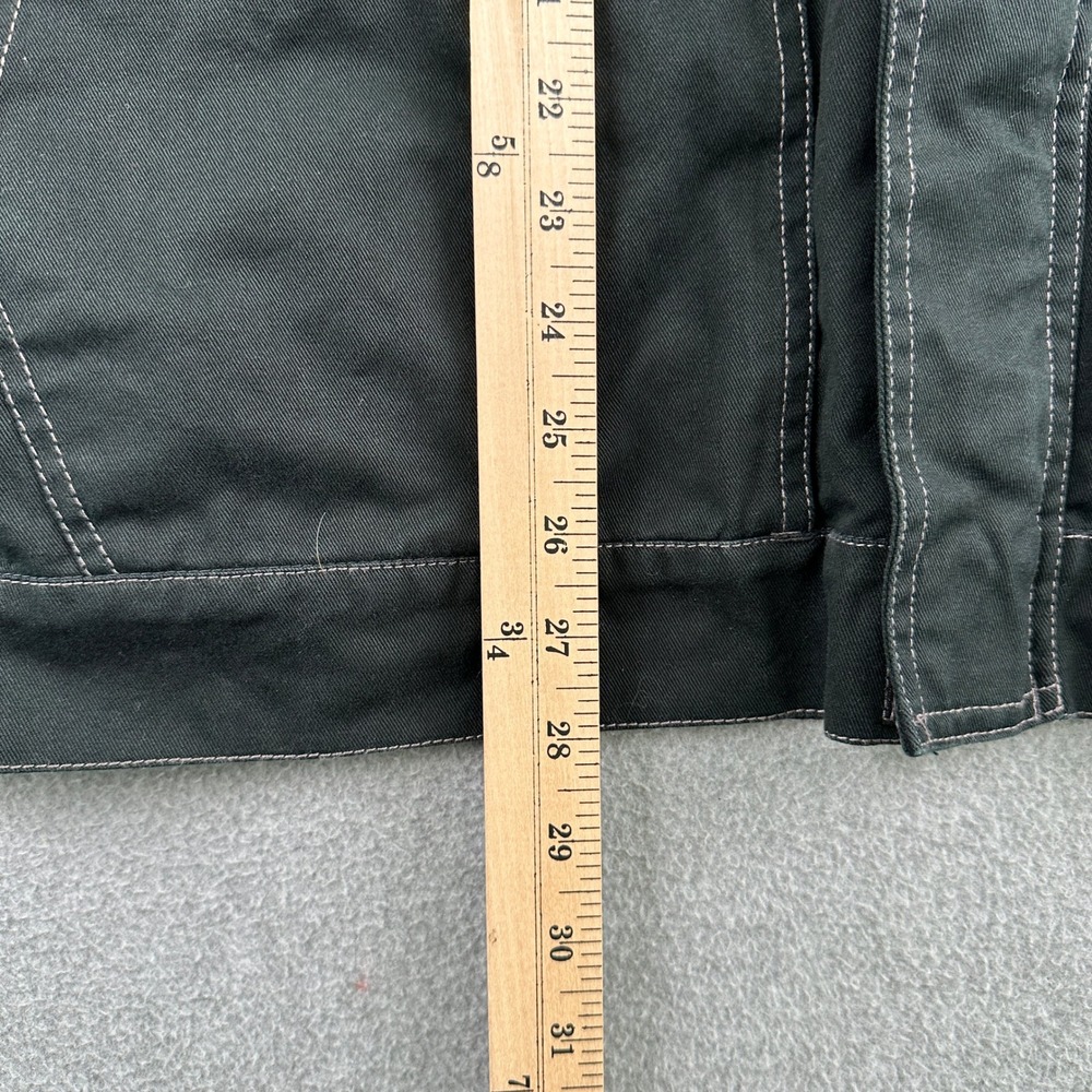 Dickies Jacket Mens XL Black Work Utility Full Zip Contrast Stitch Cotton Coat - Picture 6 of 9